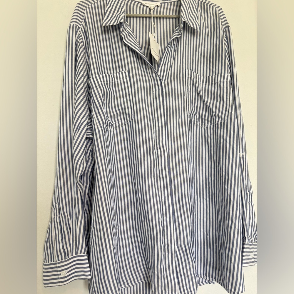 BEACH LUNCH LOUNGE NWT STRIPED BUTTON UP SHIRT SZ 3X - Picture 2 of 9